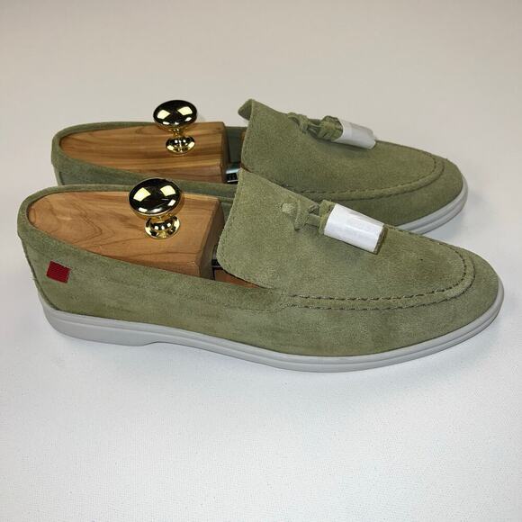 Marc Joseph New York Belle Suede Tassel Loafer Sage Green Slip On NEW Size 9 - Picture 2 of 9